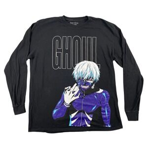 Tokyo‎ Ghoul Shirt Mens XL Black Kaneki Ken Graphic Funimation Anime Long Sleeve